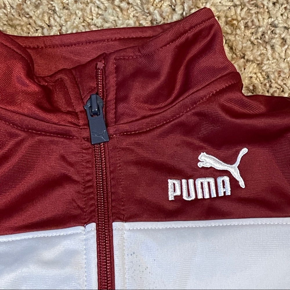 PUMA Boys Retro woven track jacket maroon white navy - Picture 2 of 6